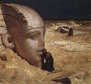 Elihu Vedder The Questioner of the Sphinx painting
